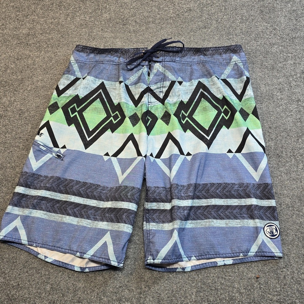 Body Glove Shorts Mens 40 Multicolor Geometric Board Swim Trunks Quick Dry